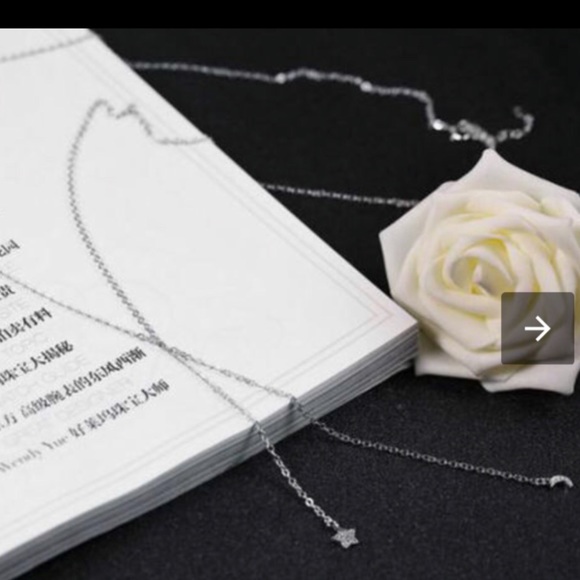 Sterling silver stars & moon necklace - Picture 5 of 7